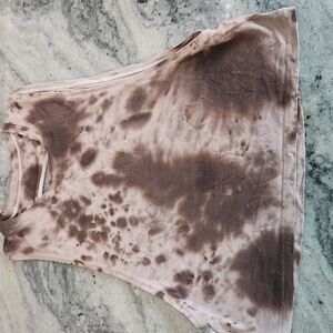 Lululemon Cut Out Marbled Brown Tank Small